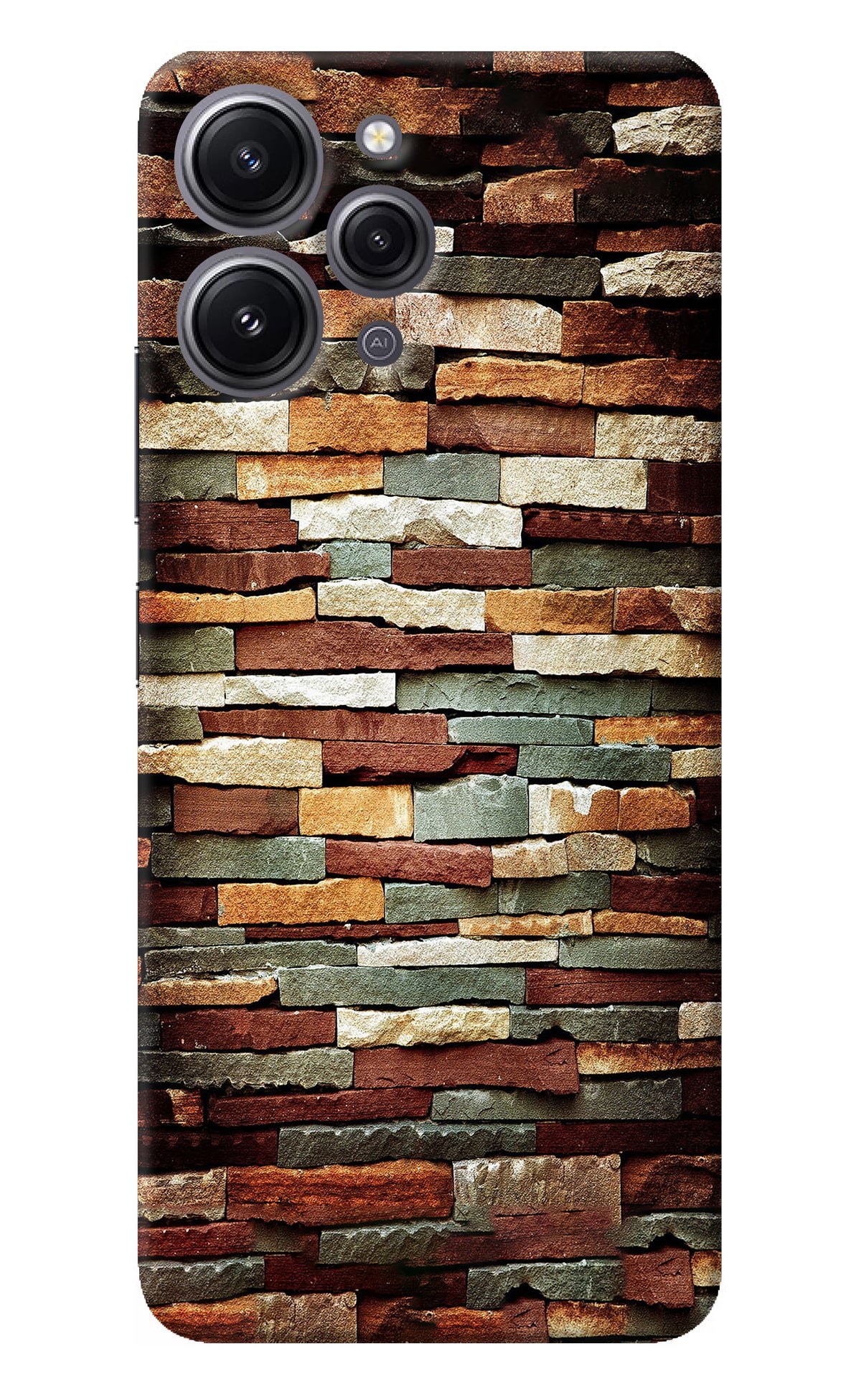 Bricks Pattern Redmi 12 4G Back Cover