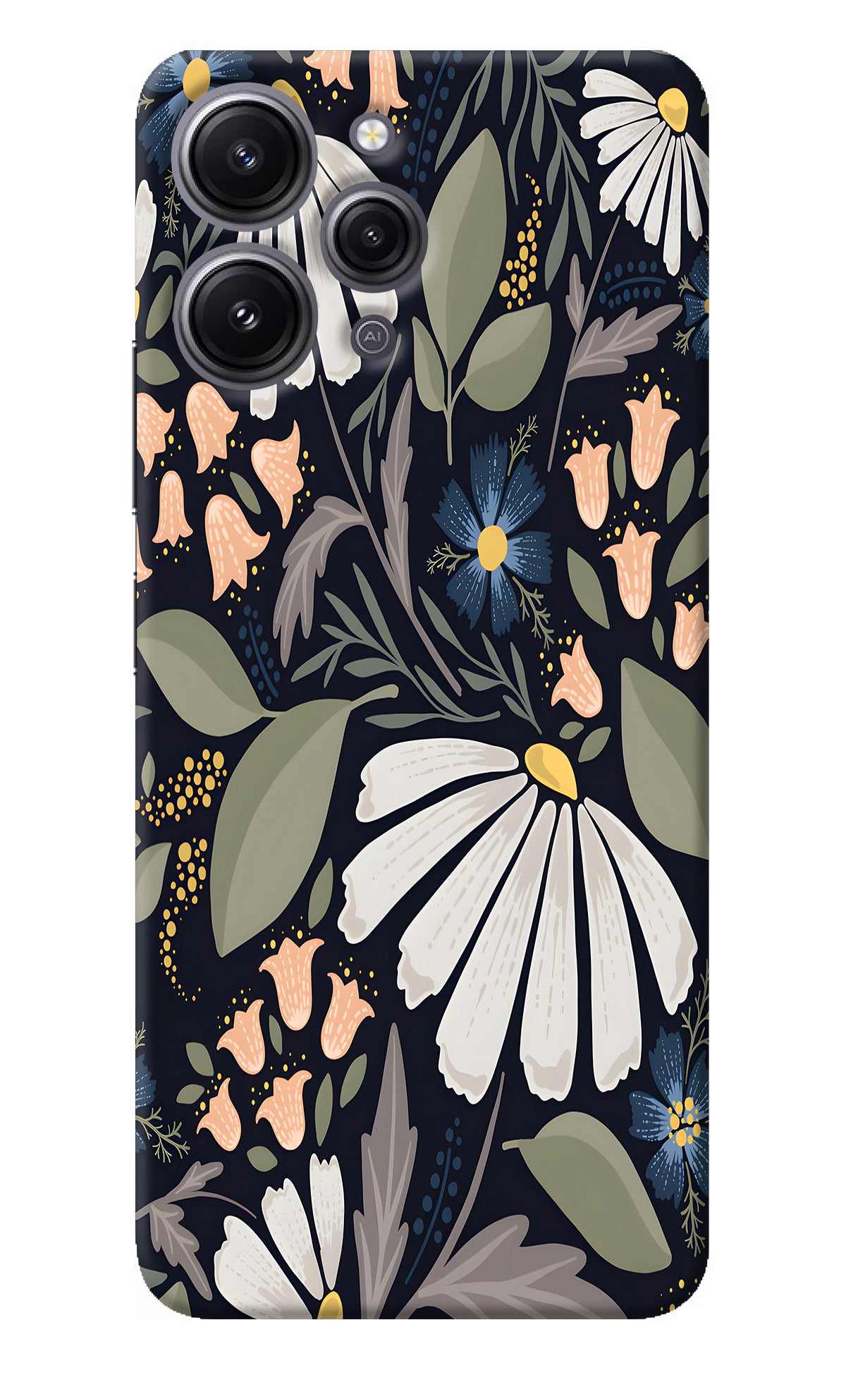 Flowers Art Redmi 12 4G Back Cover