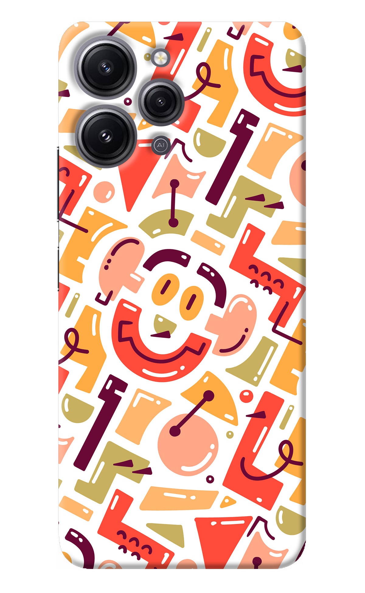 Doodle Pattern Redmi 12 4G Back Cover