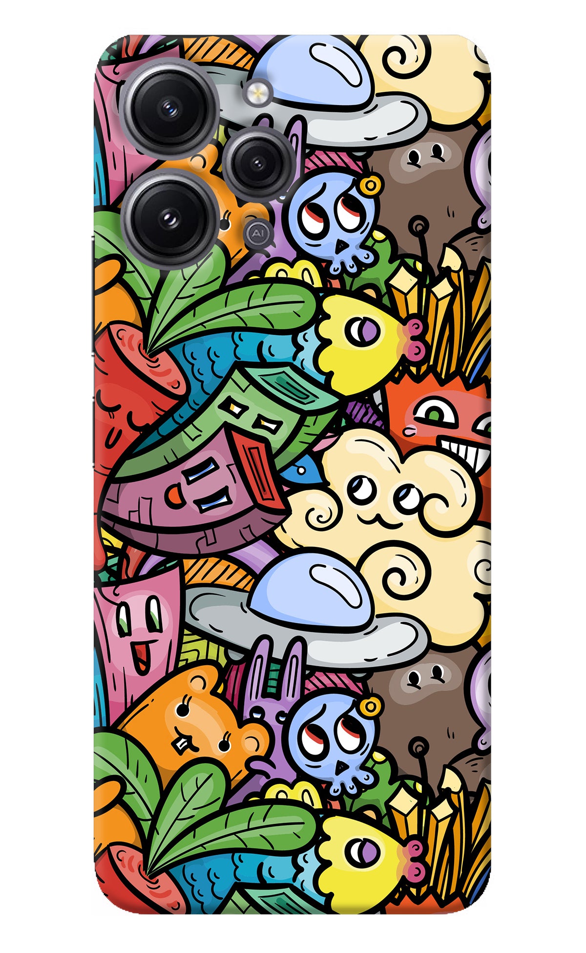 Veggie Doodle Redmi 12 4G Back Cover