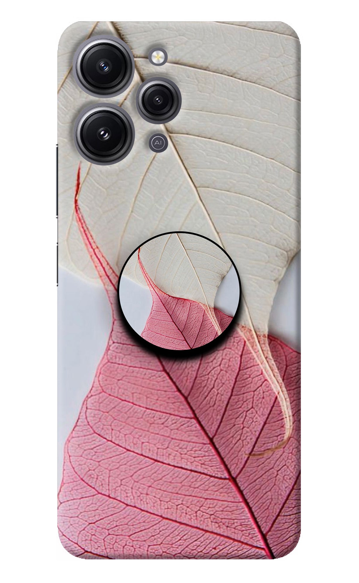 White Pink Leaf Redmi 12 4G Pop Case