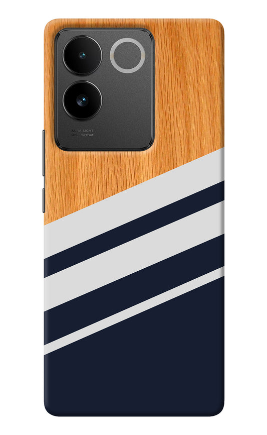 Blue and white wooden IQOO Z7 Pro 5G Back Cover