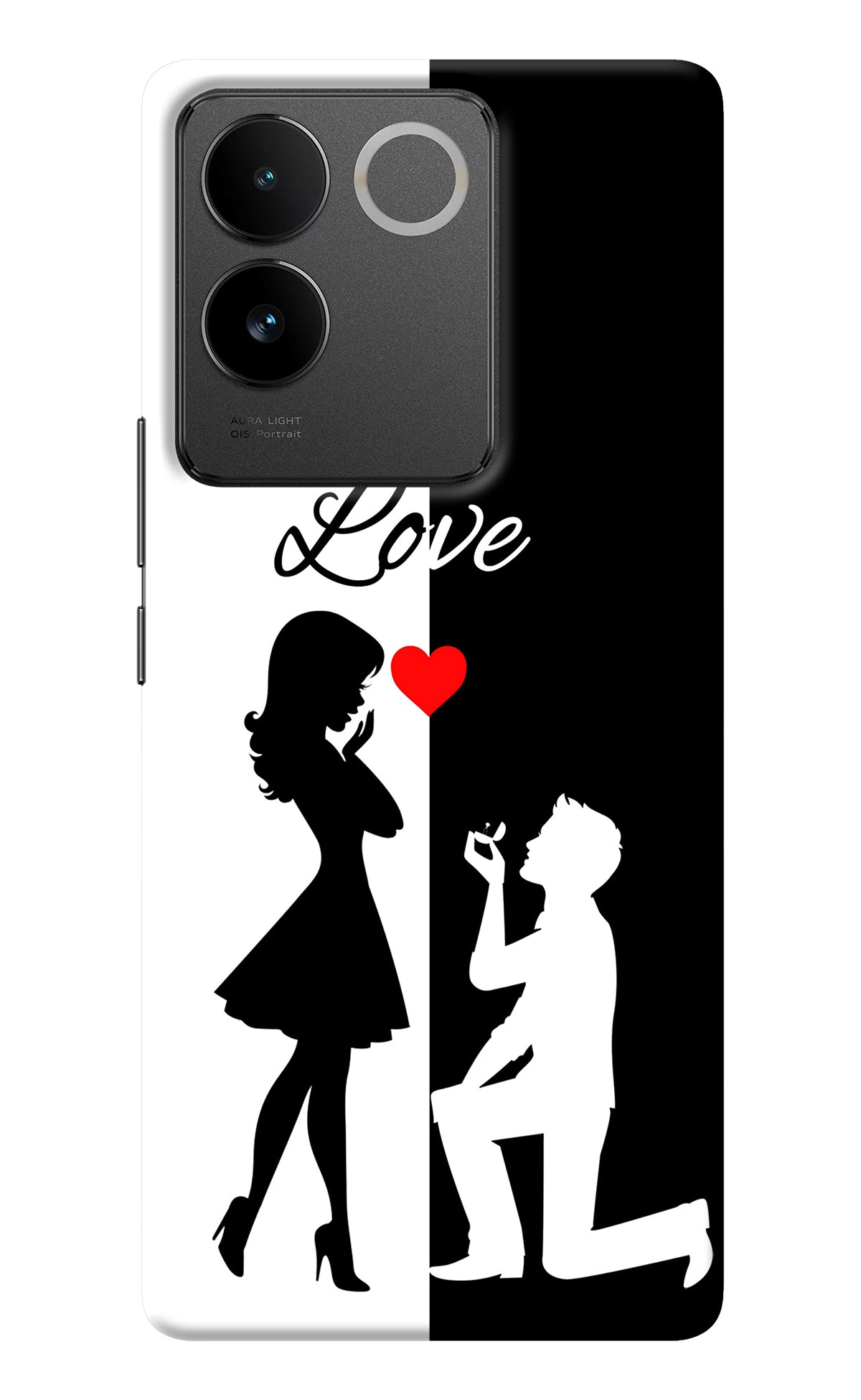 Love Propose Black And White IQOO Z7 Pro 5G Back Cover