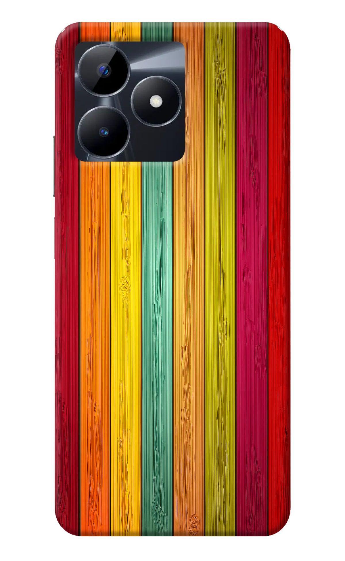 Multicolor Wooden Realme C53 Back Cover