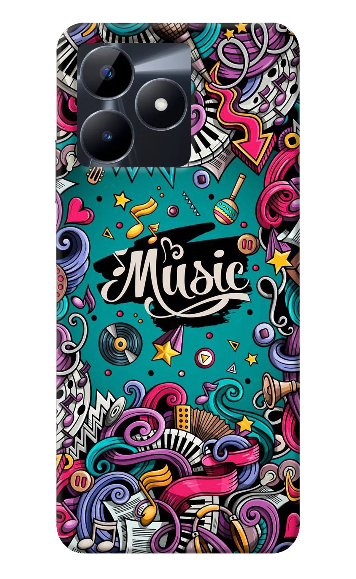 Music Graffiti Realme C53 Back Cover