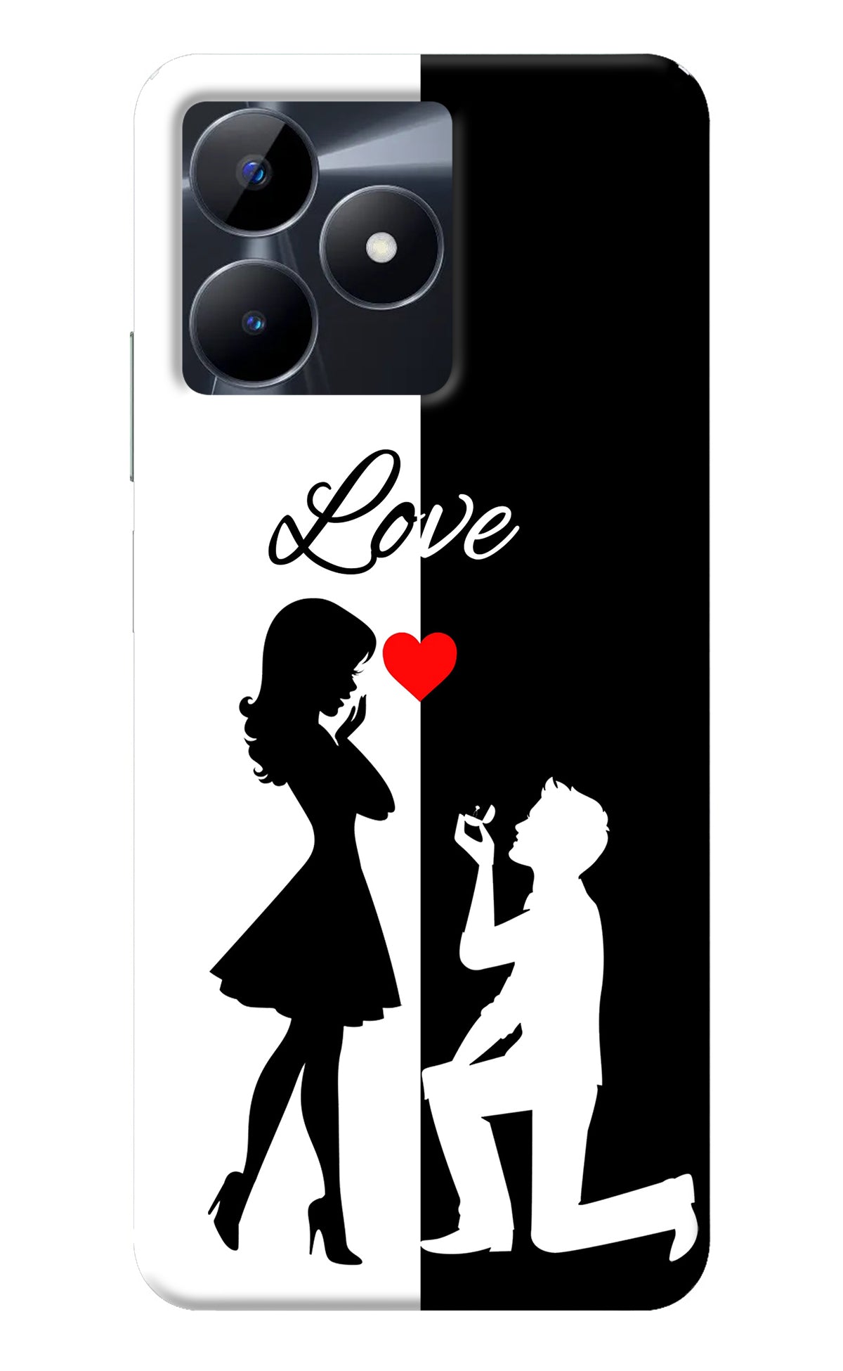 Love Propose Black And White Realme C53 Back Cover