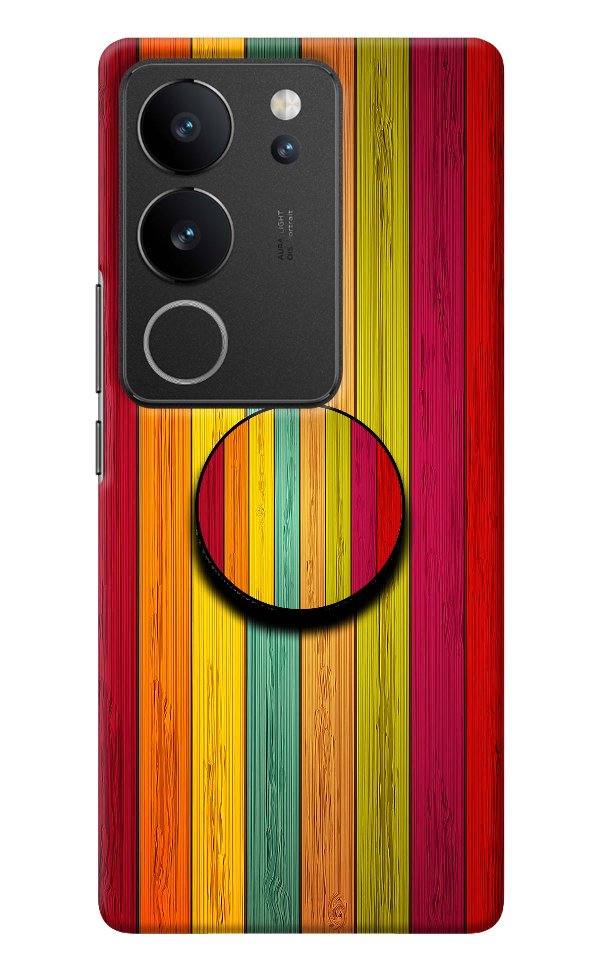 Multicolor Wooden Vivo V29/V29 Pro Pop Case