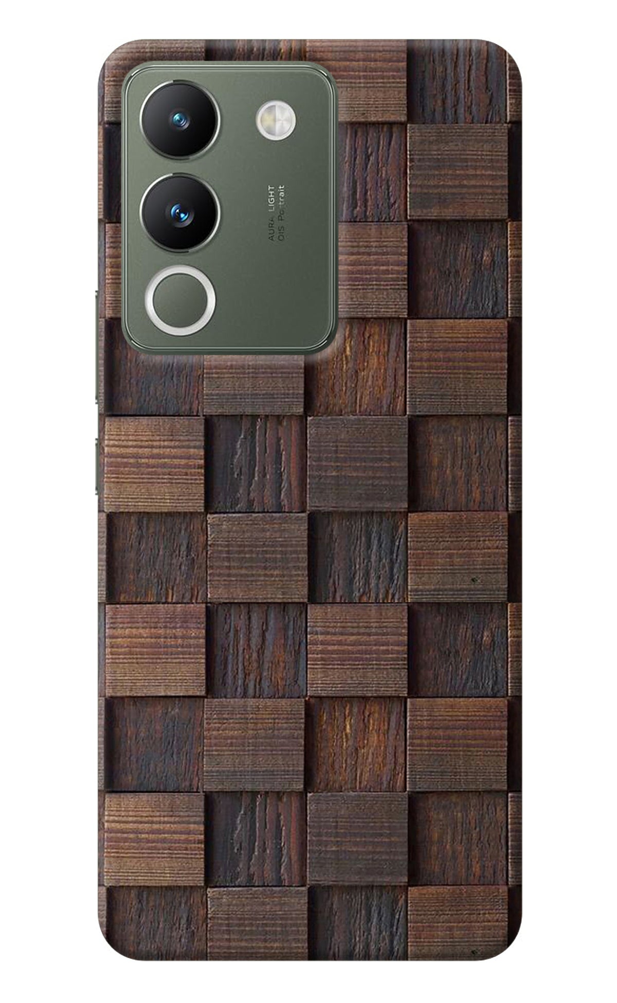 Wooden Cube Design Vivo Y200 5G Back Cover