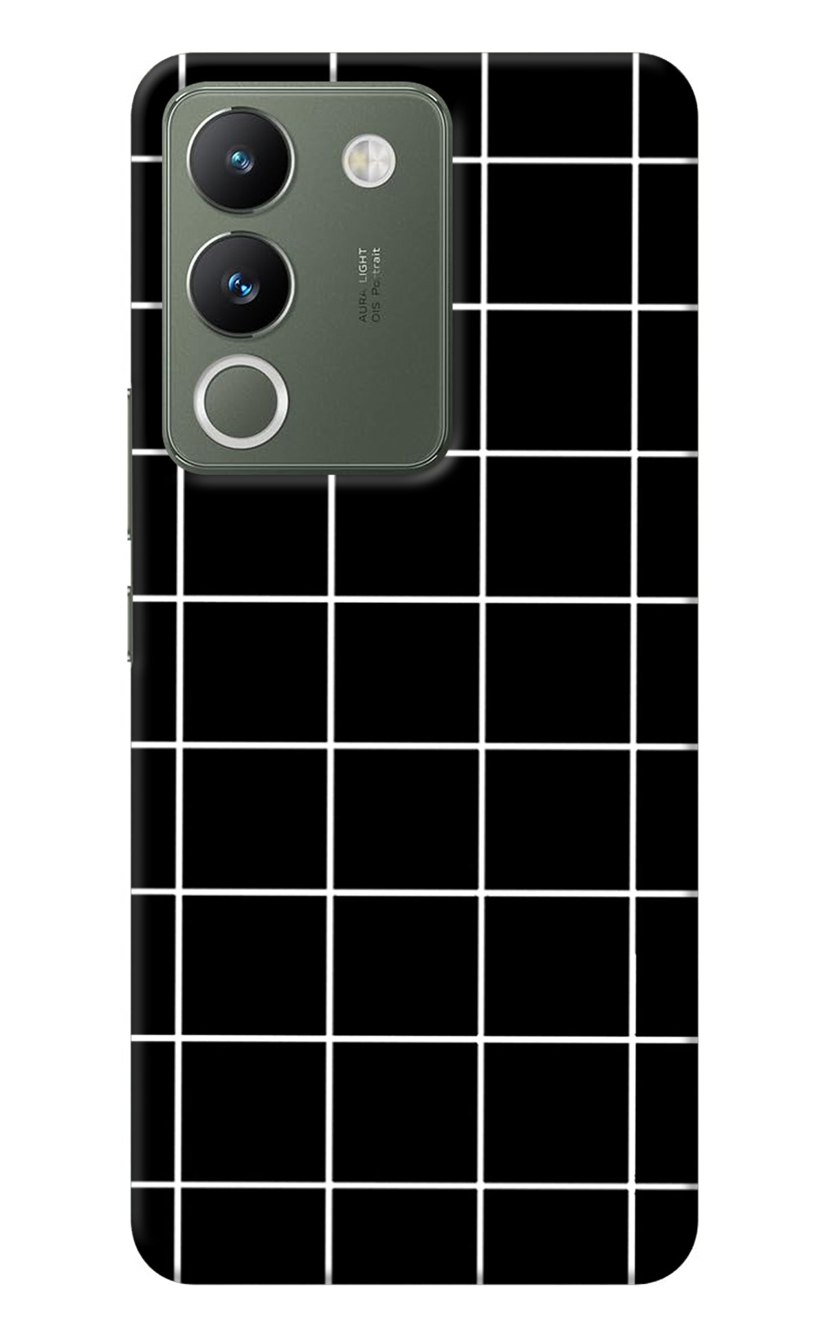 White Grid Vivo Y200 5G Back Cover