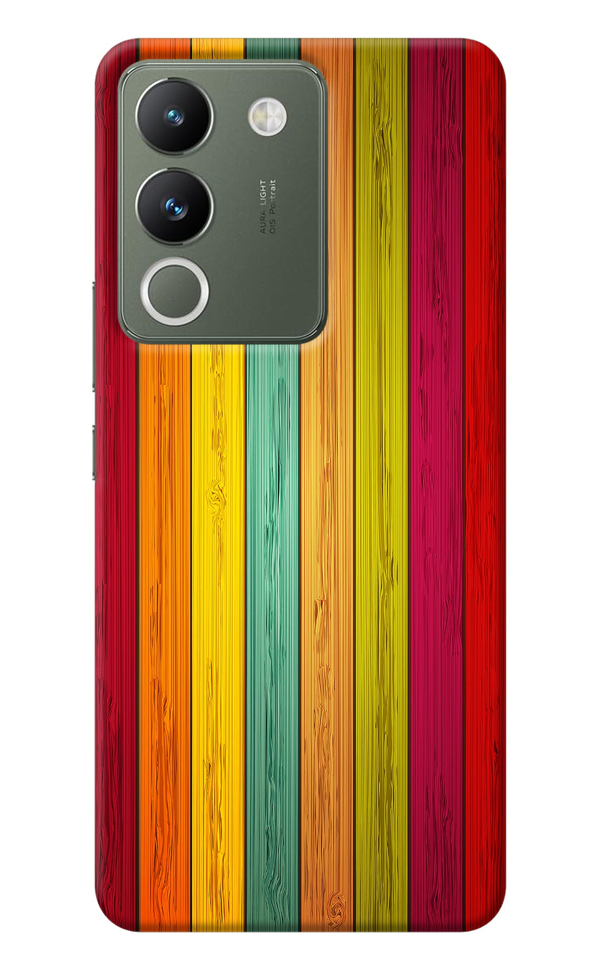 Multicolor Wooden Vivo Y200 5G Back Cover