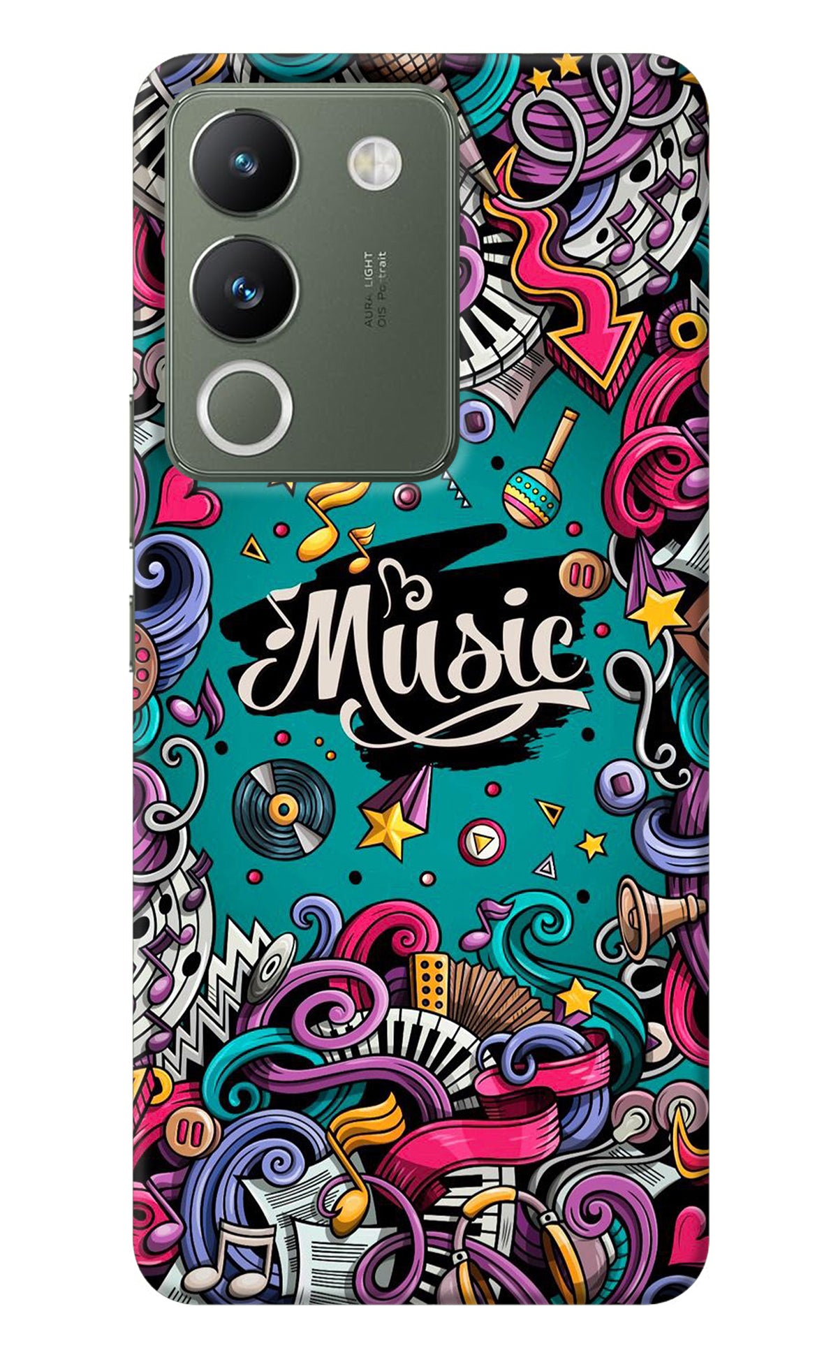 Music Graffiti Vivo Y200 5G Back Cover