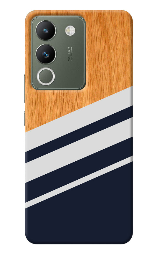 Blue and white wooden Vivo Y200 5G Back Cover