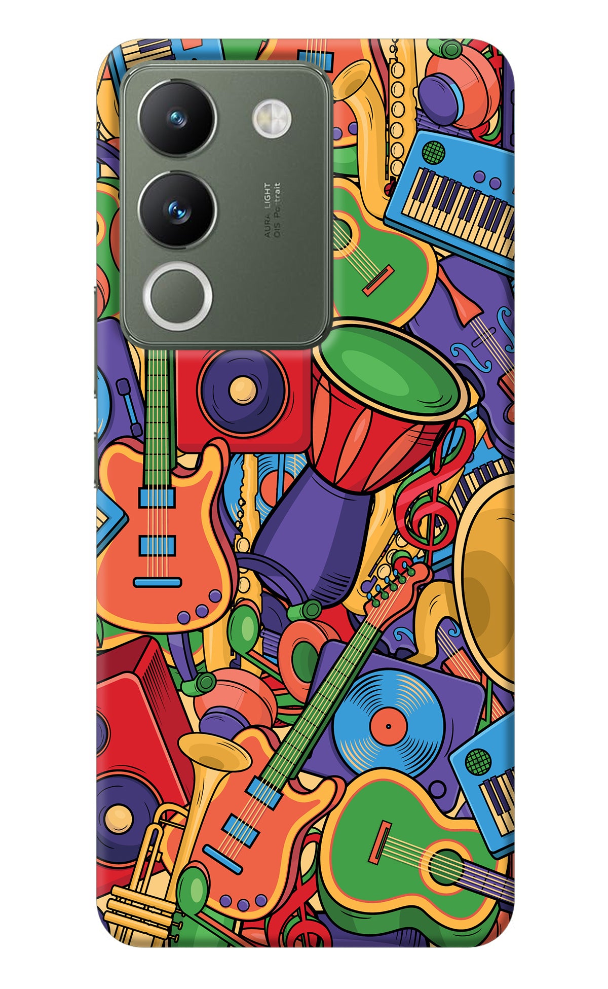 Music Instrument Doodle Vivo Y200 5G Back Cover