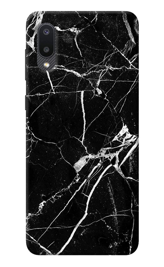 Black Marble Pattern Samsung M02 Back Cover