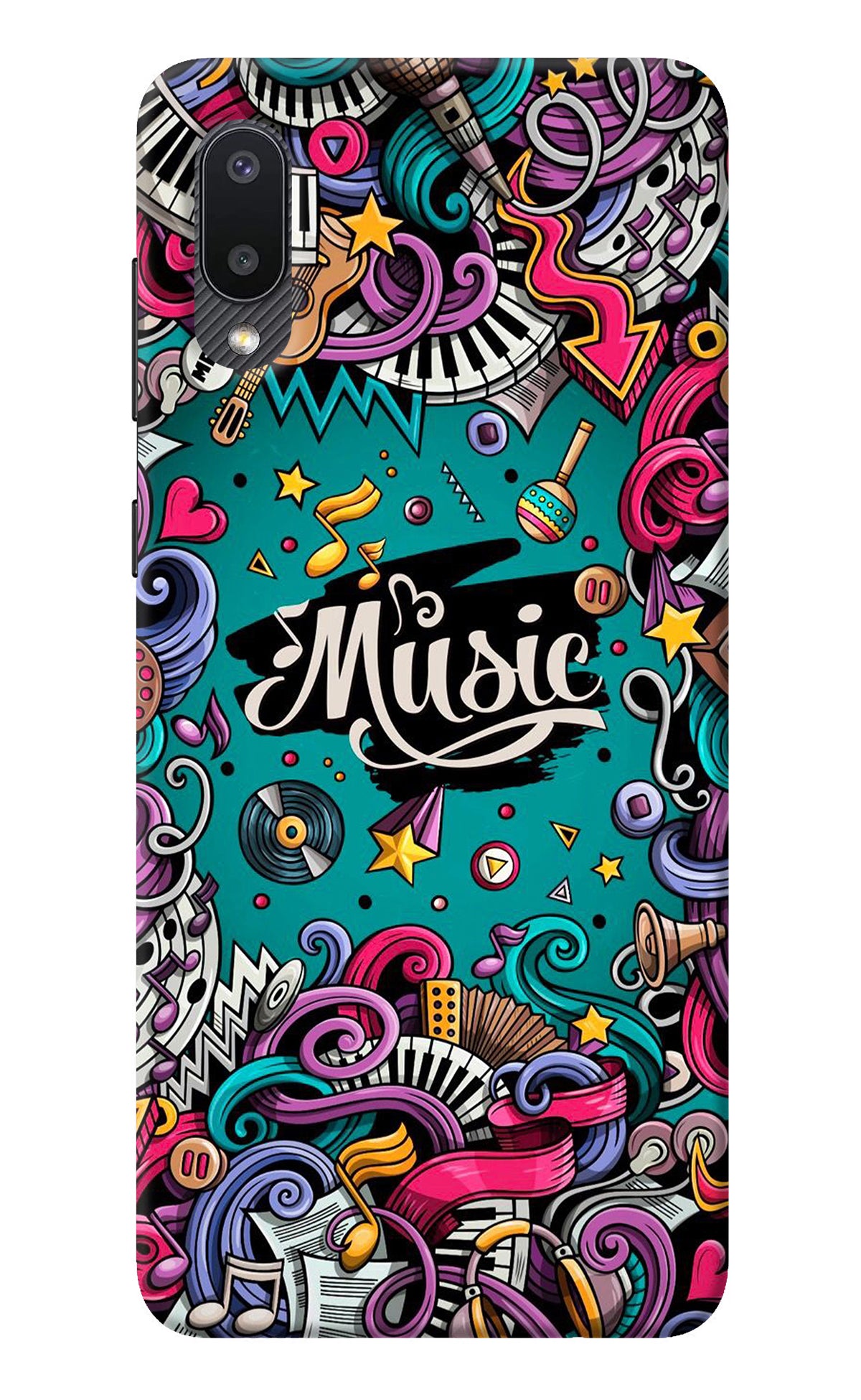 Music Graffiti Samsung M02 Back Cover