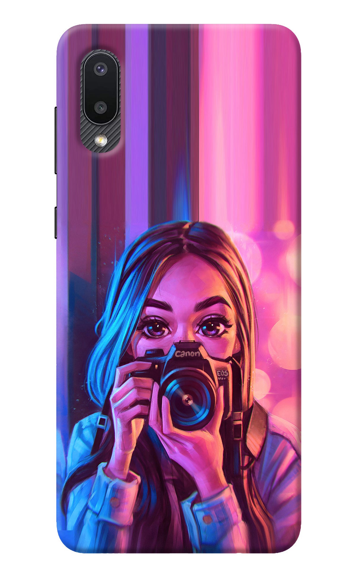 Girl Photographer Samsung M02 Back Cover