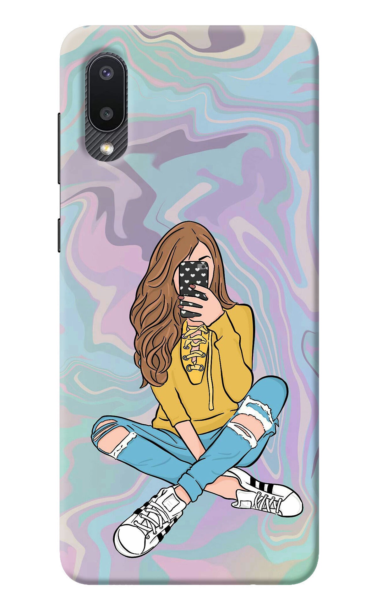 Selfie Girl Samsung M02 Back Cover