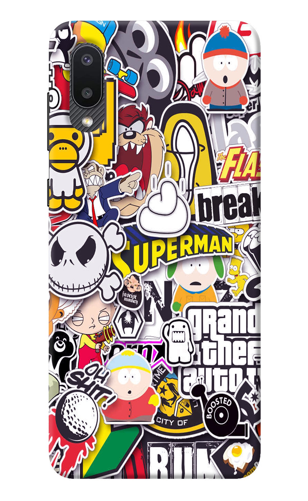 Sticker Bomb Samsung M02 Back Cover