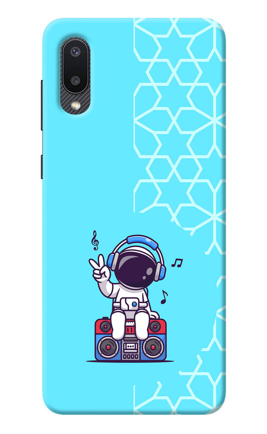 Cute Astronaut Chilling Samsung M02 Back Cover