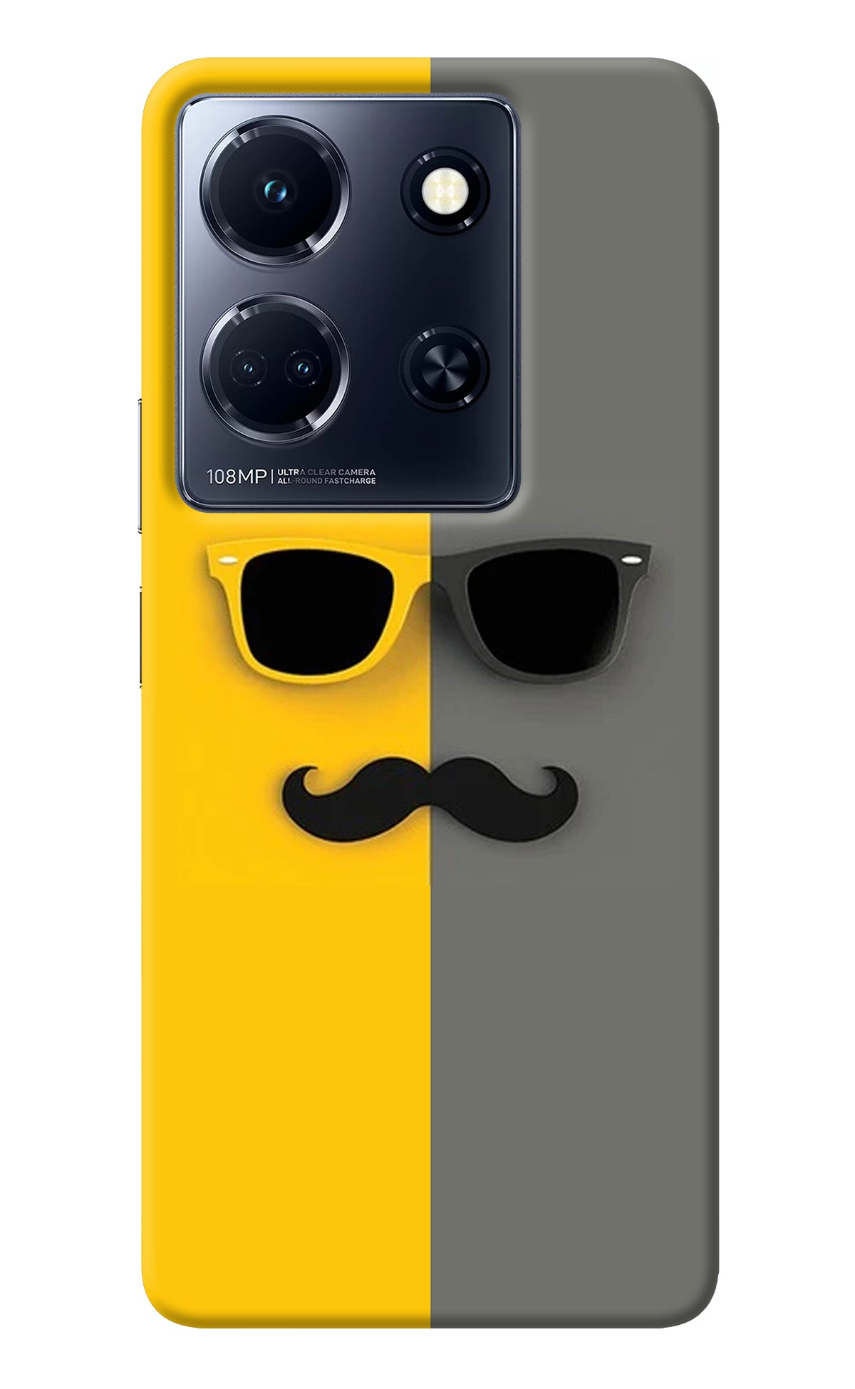 Sunglasses with Mustache Infinix Note 30 5g Back Cover