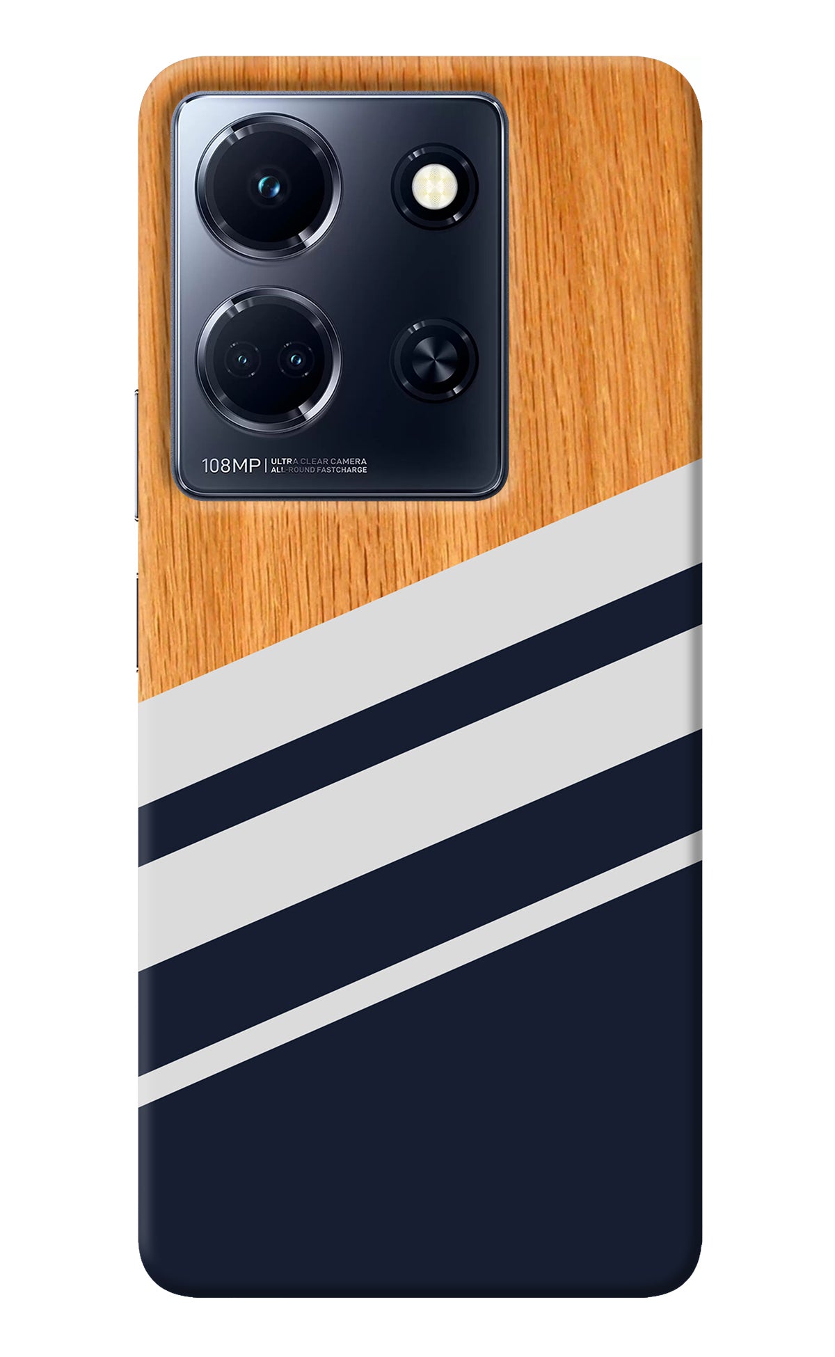 Blue and white wooden Infinix Note 30 5g Back Cover