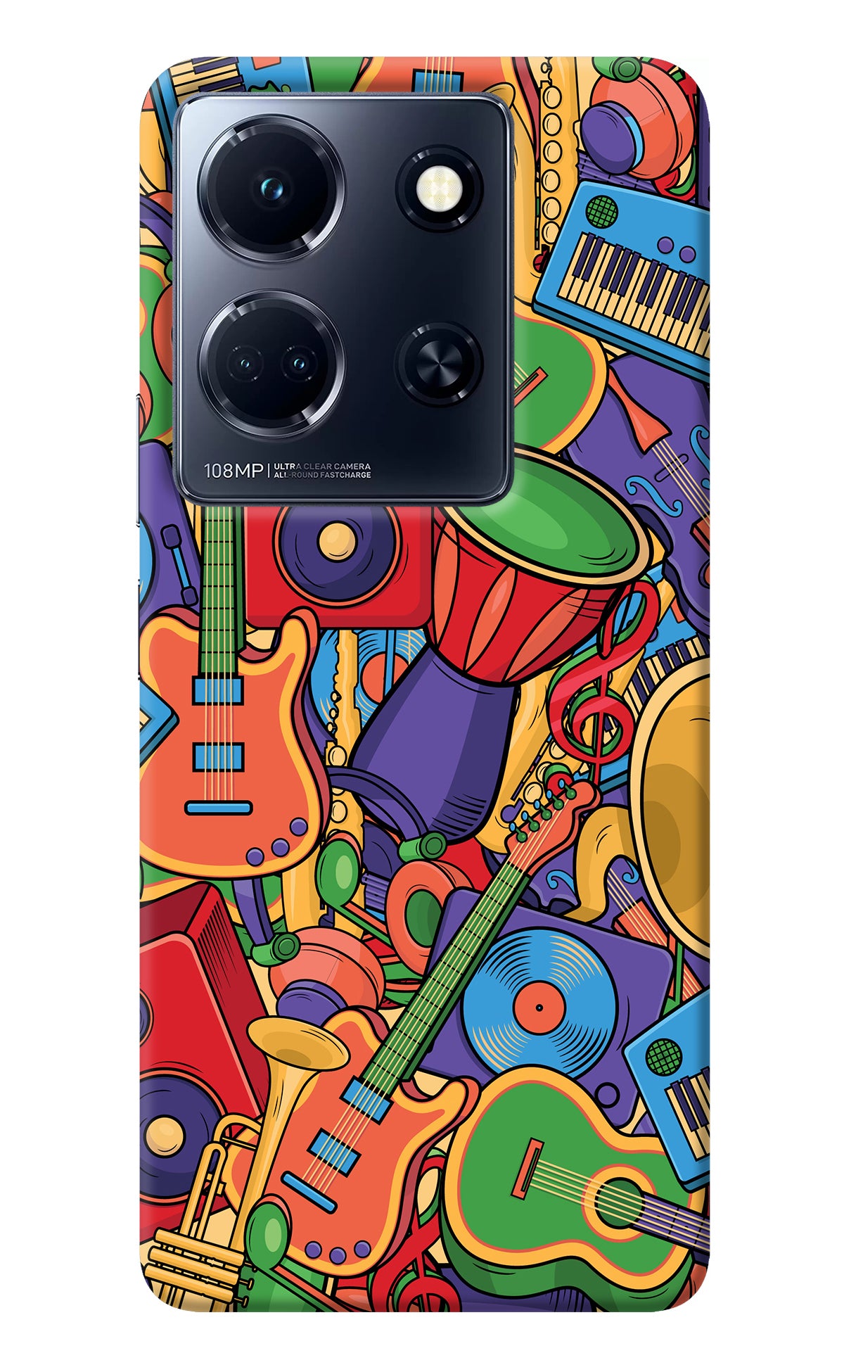 Music Instrument Doodle Infinix Note 30 5g Back Cover