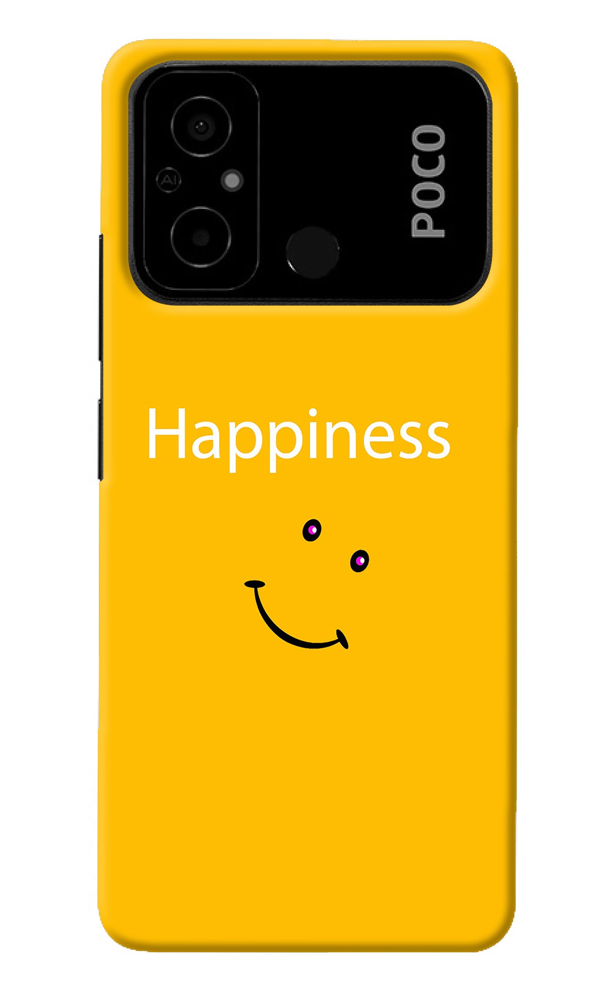 Happiness With Smiley Poco C55 Back Cover