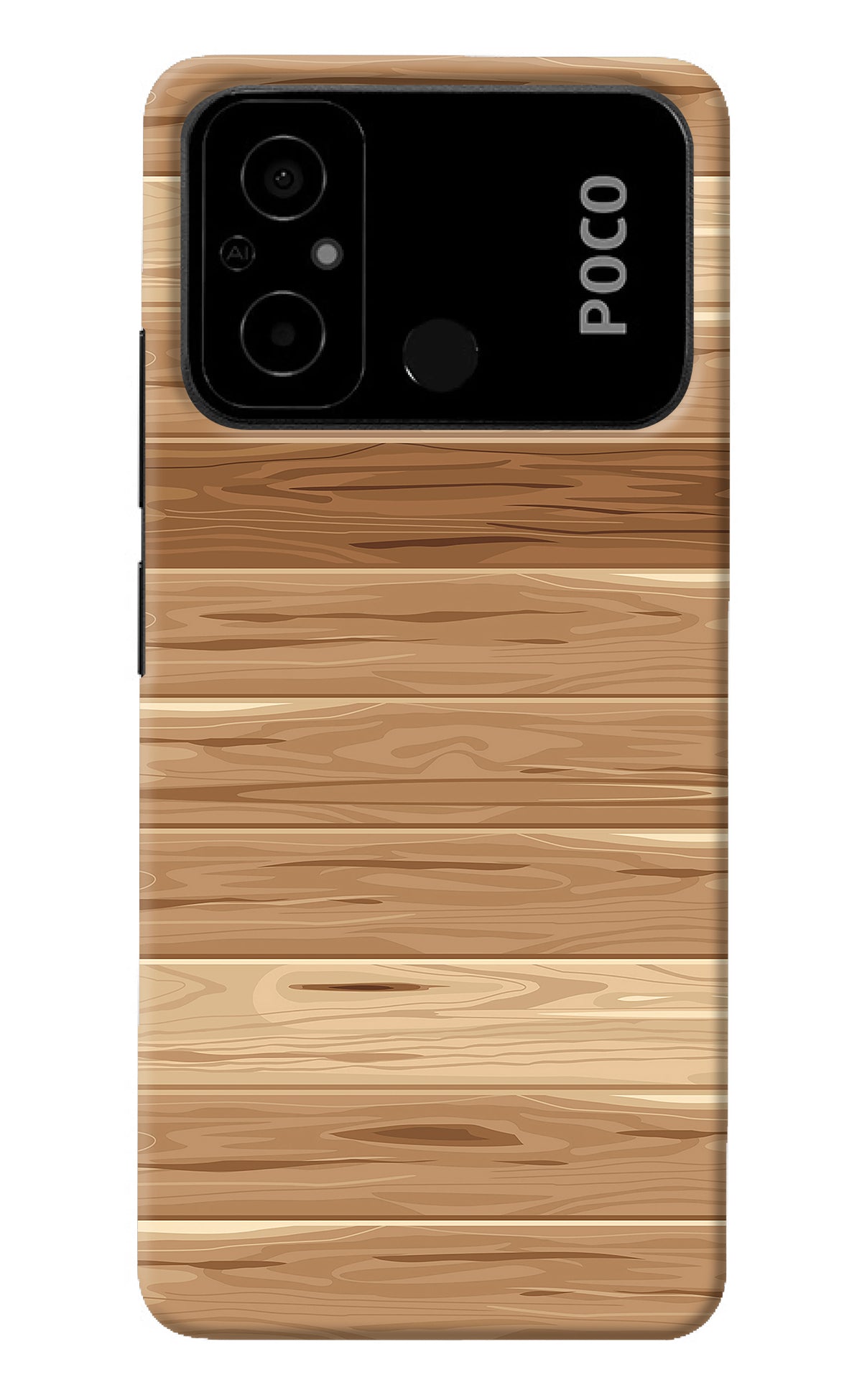 Wooden Vector Poco C55 Back Cover