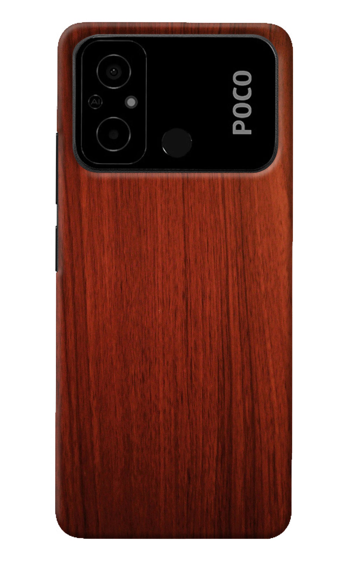 Wooden Plain Pattern Poco C55 Back Cover