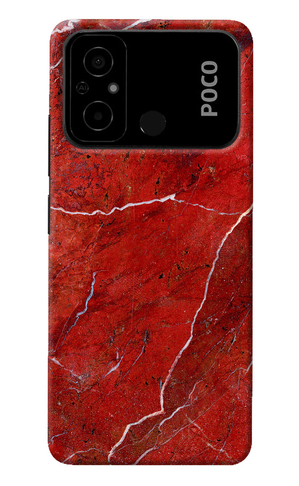 Red Marble Design Poco C55 Back Cover