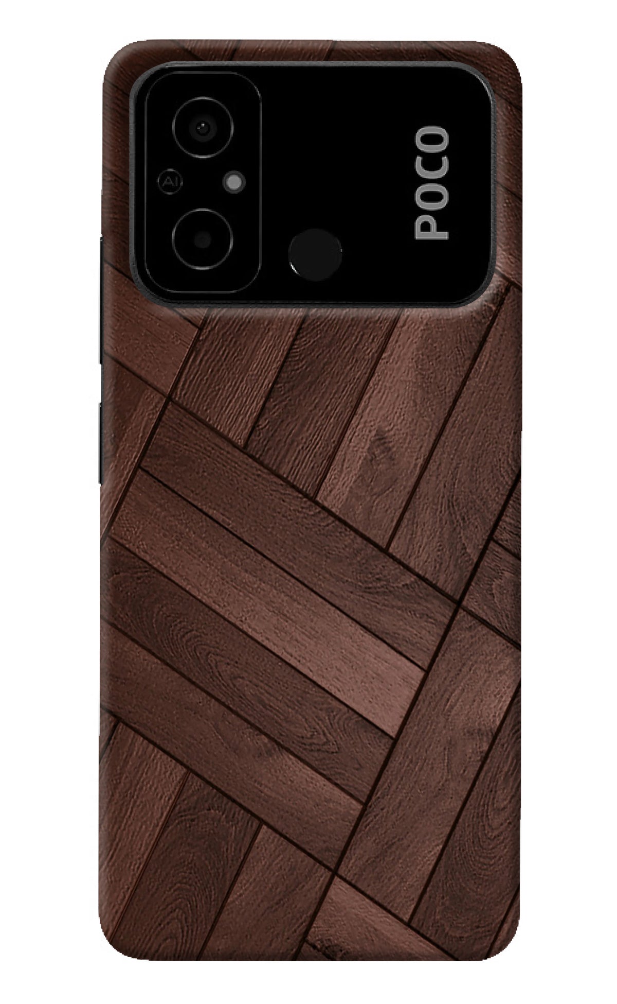 Wooden Texture Design Poco C55 Back Cover