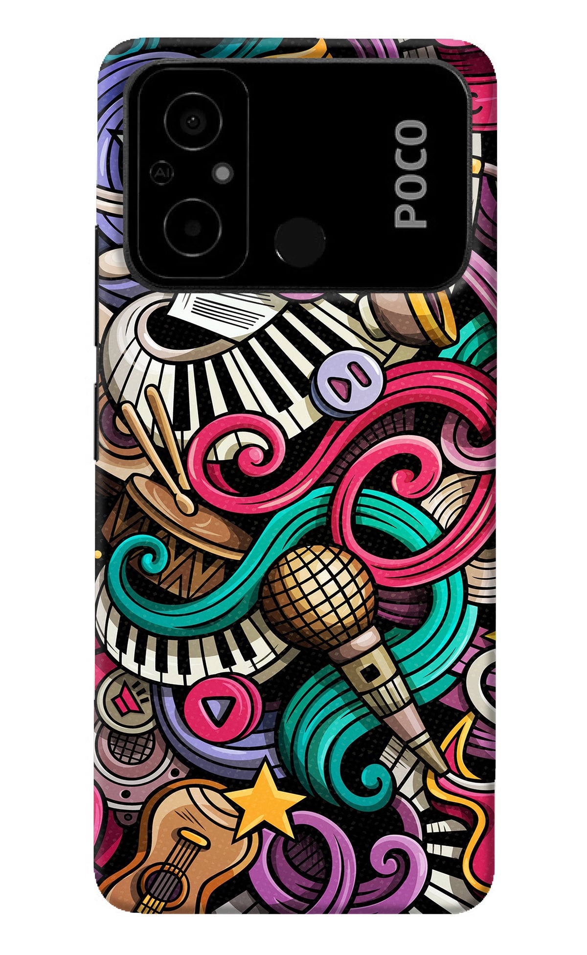 Music Abstract Poco C55 Back Cover