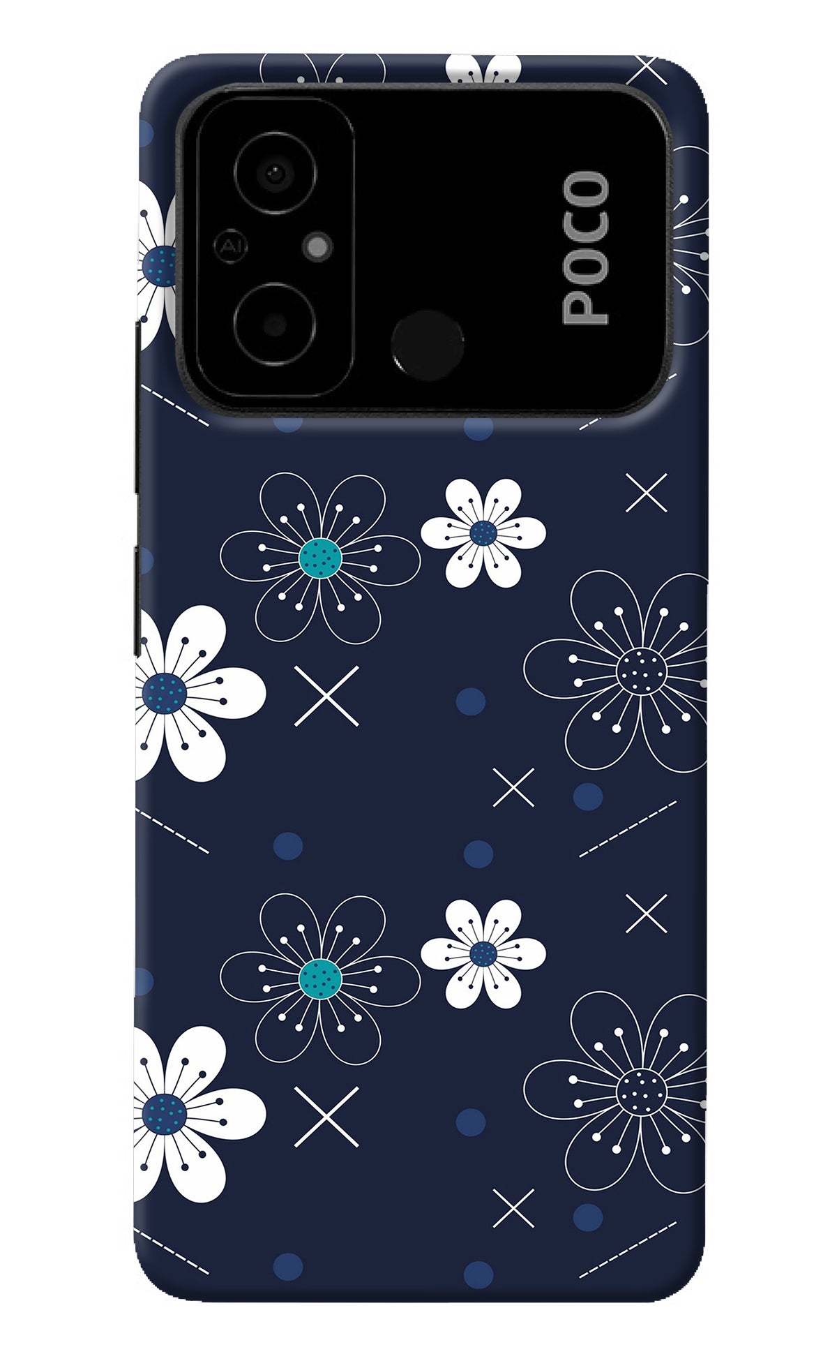 Flowers Poco C55 Back Cover