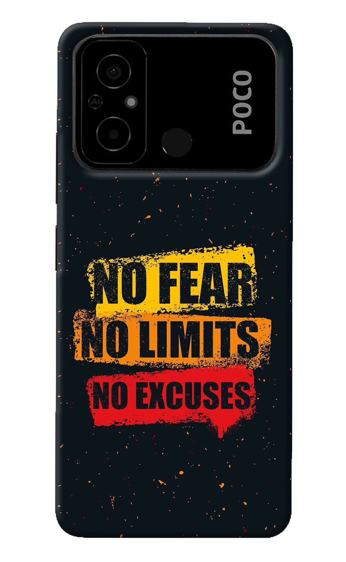 No Fear No Limits No Excuse Poco C55 Back Cover