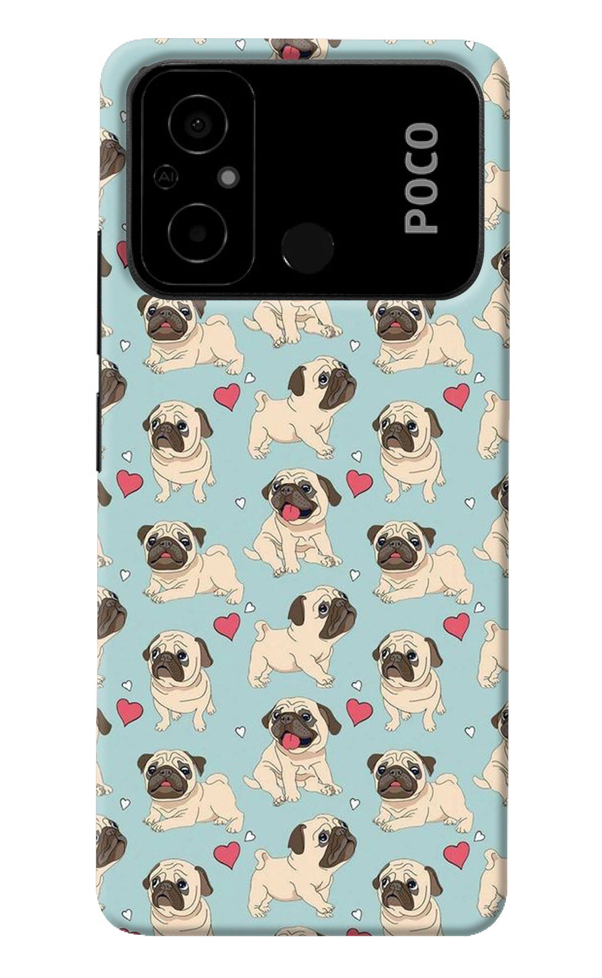 Pug Dog Poco C55 Back Cover