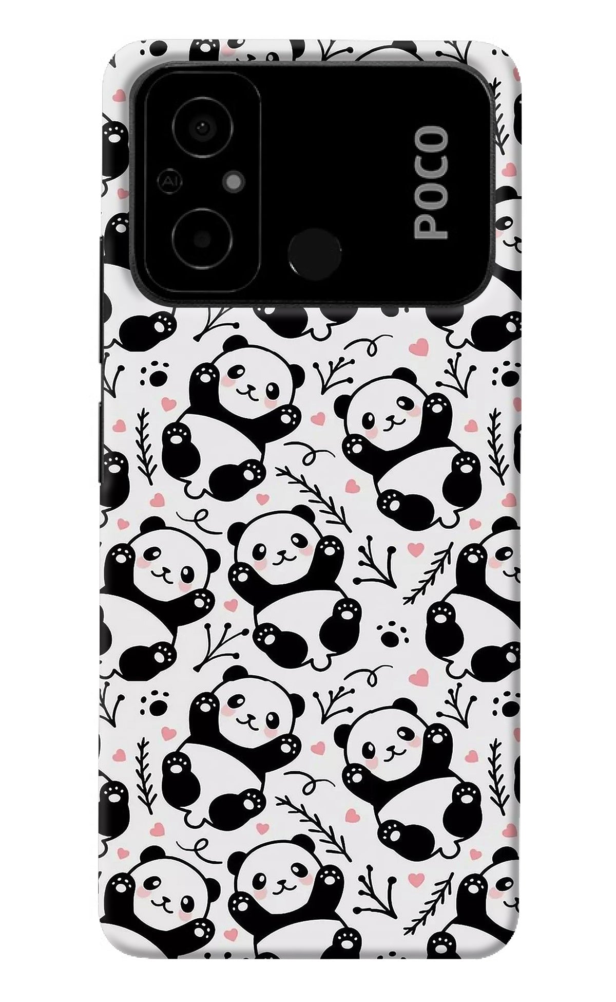 Cute Panda Poco C55 Back Cover