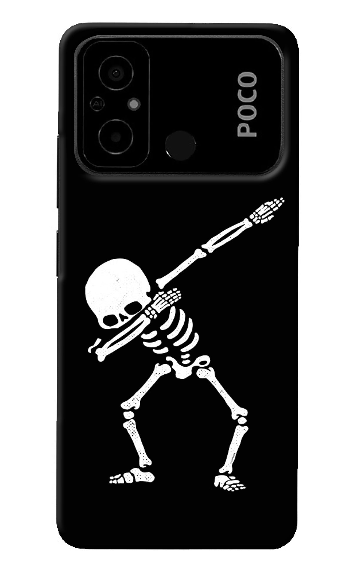 Dabbing Skeleton Art Poco C55 Back Cover