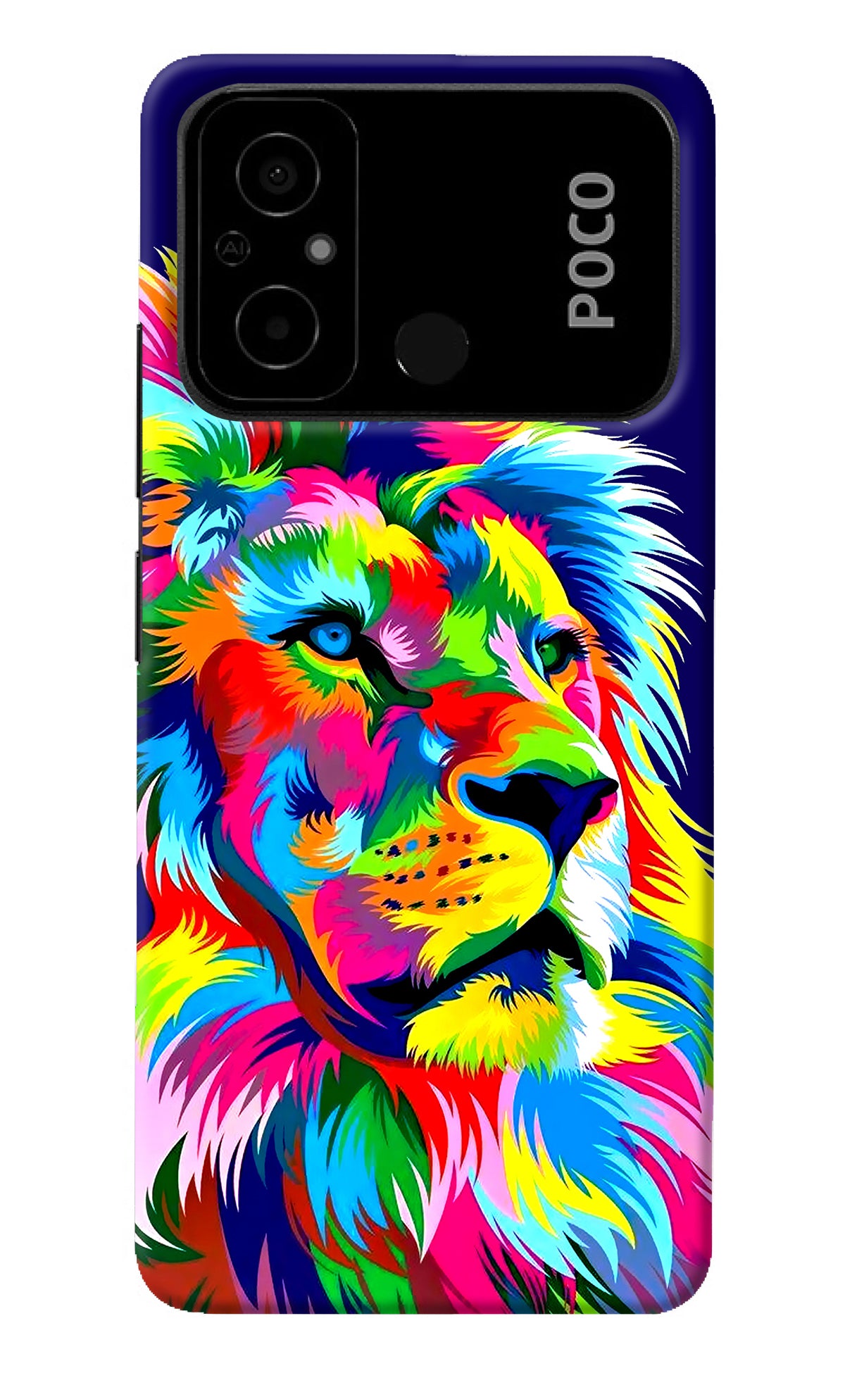 Vector Art Lion Poco C55 Back Cover