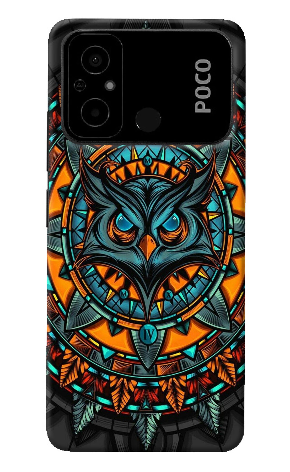 Angry Owl Art Poco C55 Back Cover