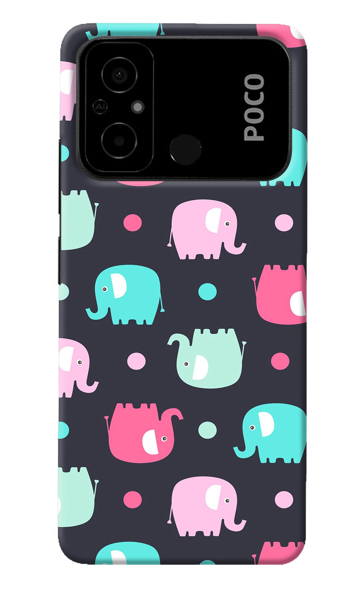 Elephants Poco C55 Back Cover