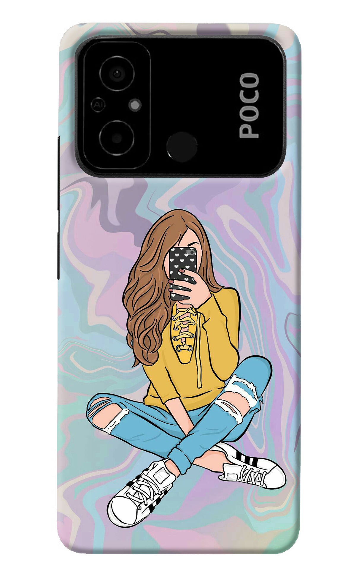 Selfie Girl Poco C55 Back Cover