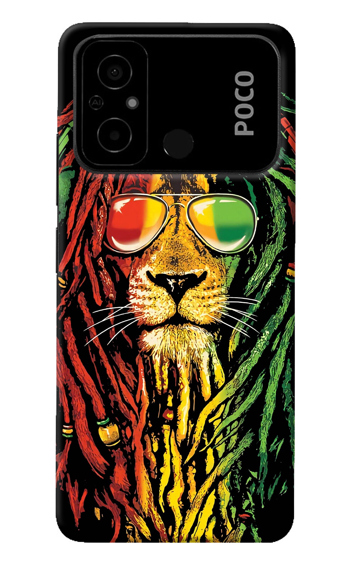 Rasta Lion Poco C55 Back Cover