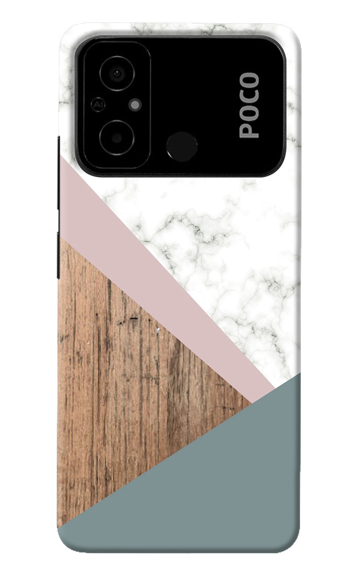 Marble wood Abstract Poco C55 Back Cover