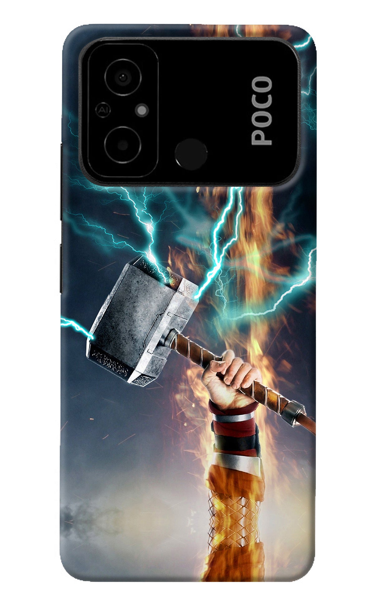 Thor Hammer Mjolnir Poco C55 Back Cover