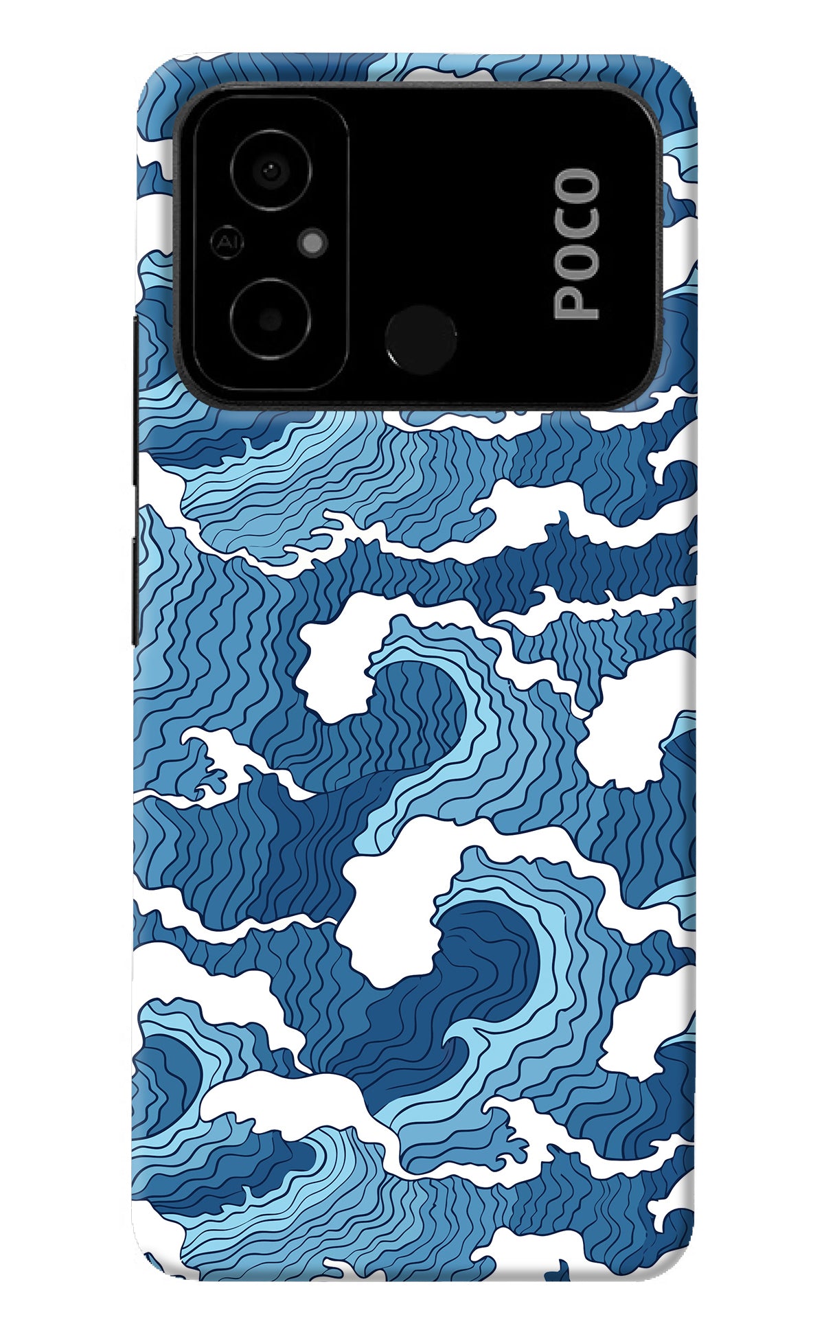 Blue Waves Poco C55 Back Cover