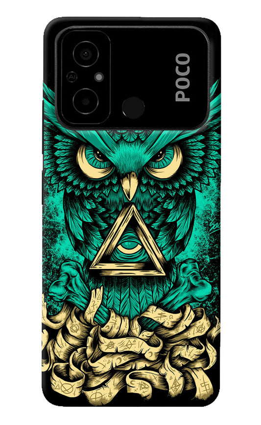 Green Owl Poco C55 Back Cover