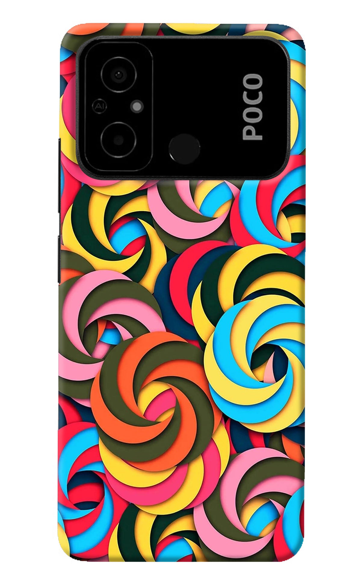 Spiral Pattern Poco C55 Back Cover