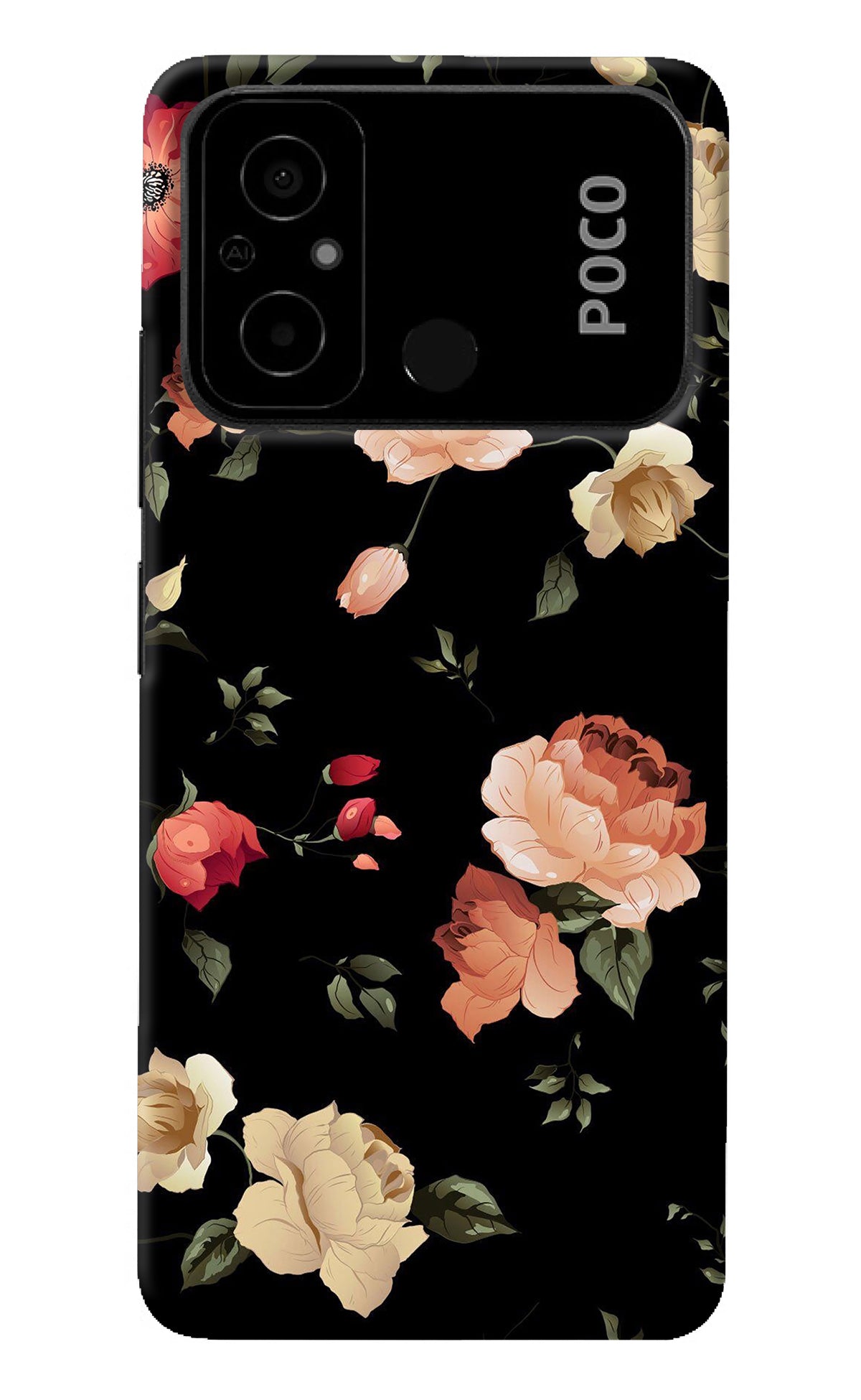 Flowers Poco C55 Back Cover