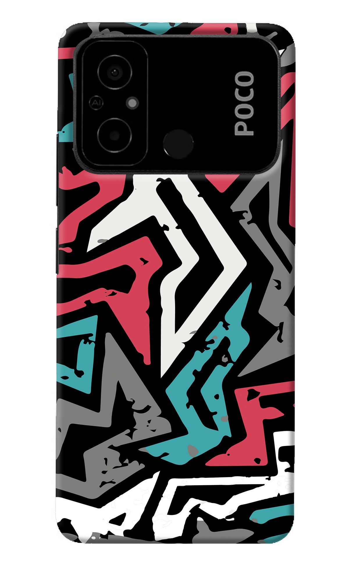 Geometric Graffiti Poco C55 Back Cover