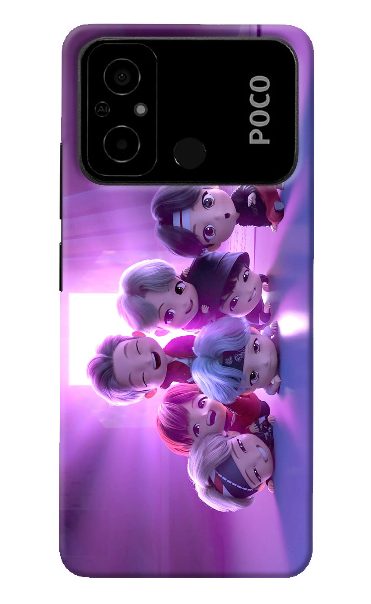 BTS Chibi Poco C55 Back Cover